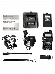 Рация Baofeng UV-5R 5W с гарнитурой черная